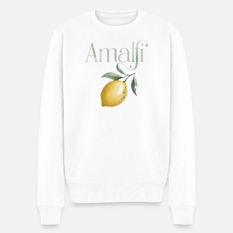 AMALFI – Lemon Chic - Männer Premium Bio Pullover - Weiß