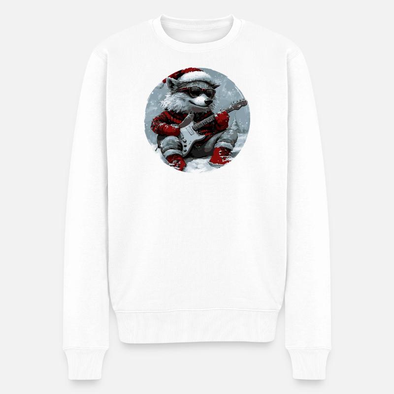 Guitare de Noël Wolf - Pull Premium bio Homme - blanc