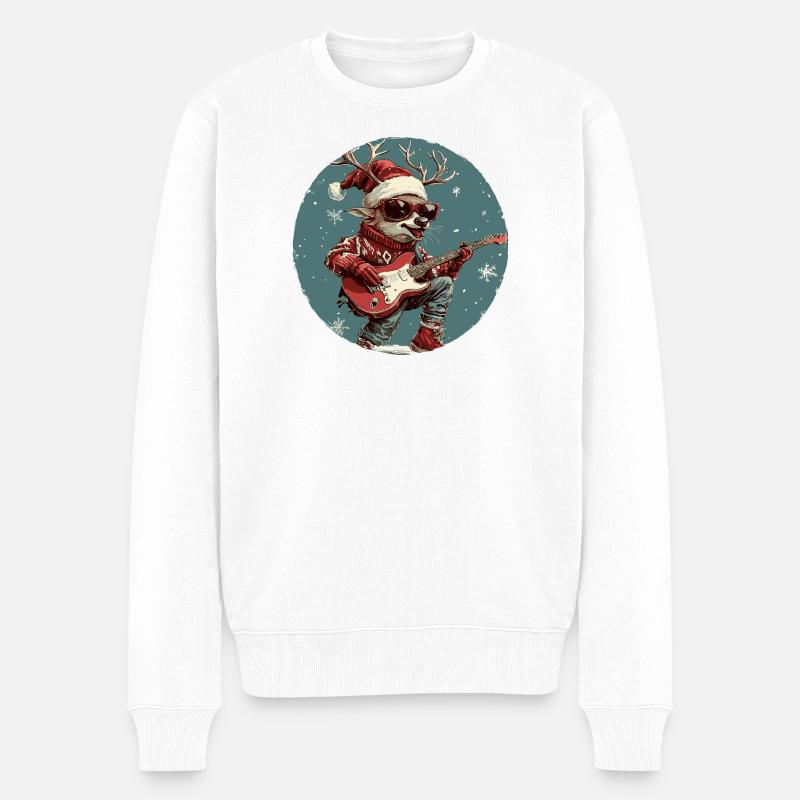 Guitare de Noël Deer - Pull Premium bio Homme - blanc