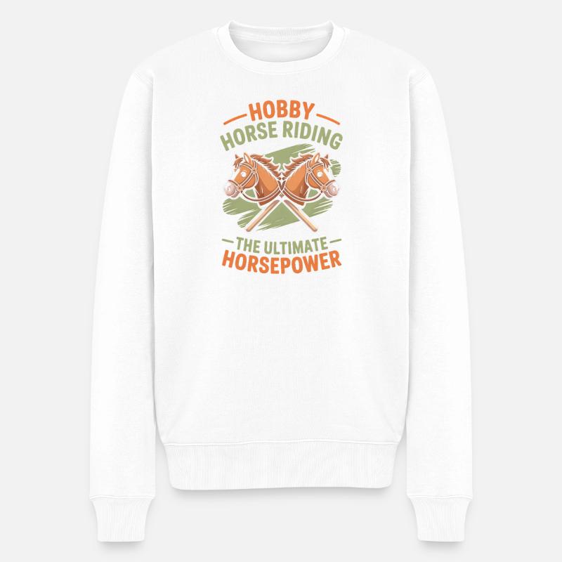 Hobby Horsing Steckenpferd - Männer Premium Bio Pullover - Weiß