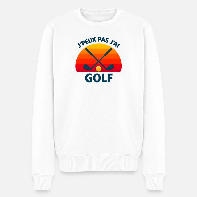 Golfe au coucher soleil croisé - Pull Premium bio Homme - blanc