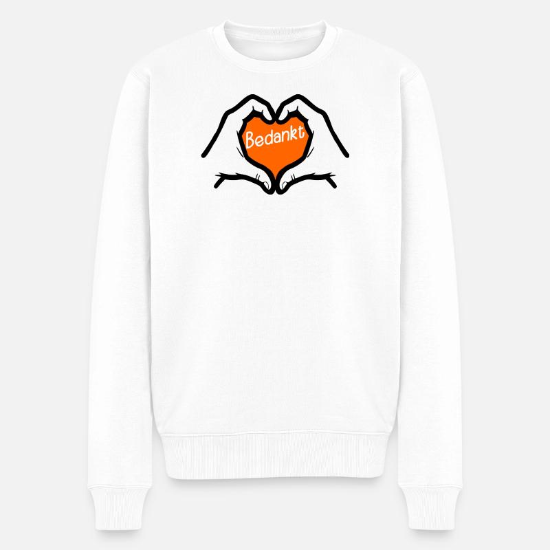 Vielen Dank - Männer Premium Bio Pullover - Weiß