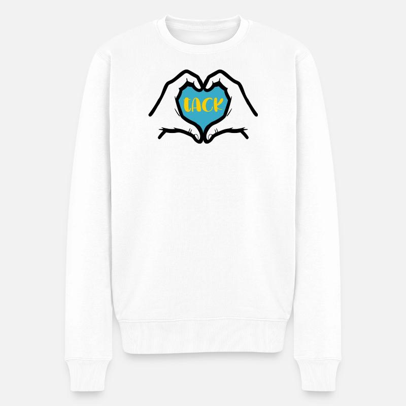 Danke - Männer Premium Bio Pullover - Weiß