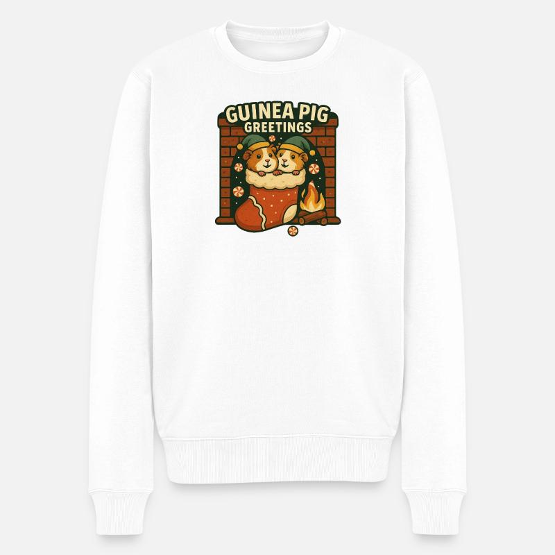 Salutations au cochon d’Inde - Pull Premium bio Homme - blanc