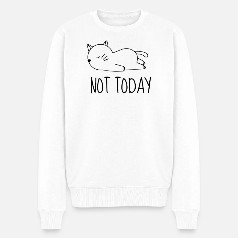 Nicht heute, Chat-Humor - Männer Premium Bio Pullover - Weiß