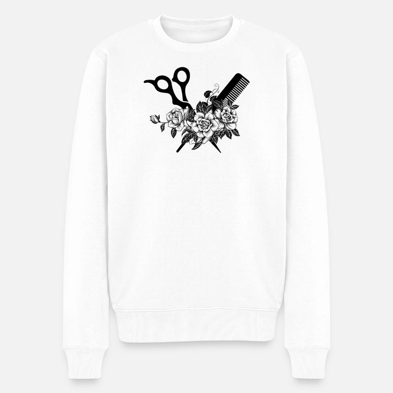 Idee für ein Friseurgeschenk - Männer Premium Bio Pullover - Weiß