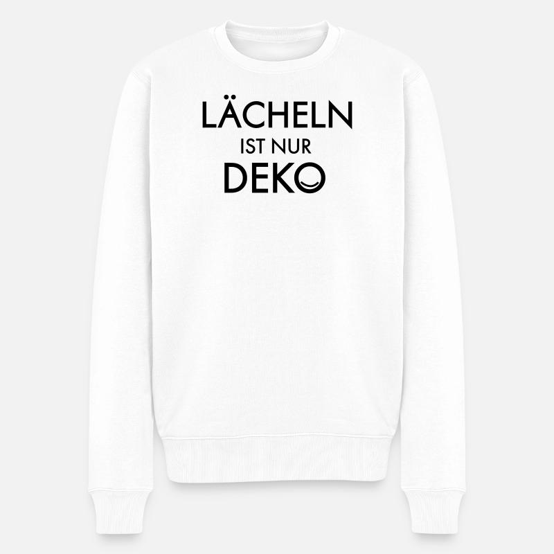 Laecheln ist Deko - Männer Premium Bio Pullover - Weiß