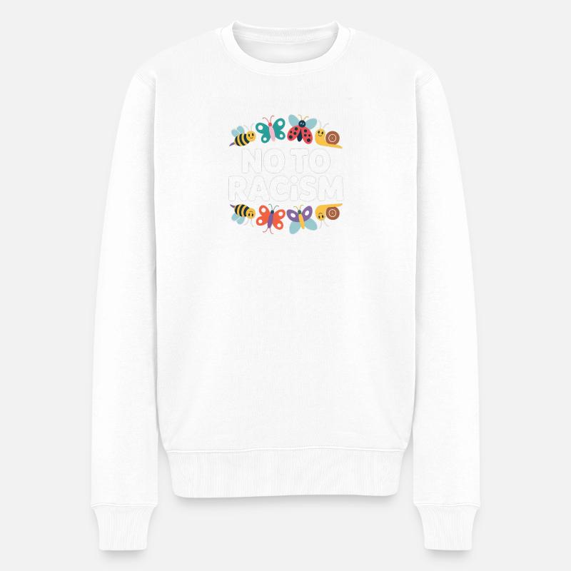 Non au racisme - Logo Cool Pride - Pull Premium bio Homme - blanc