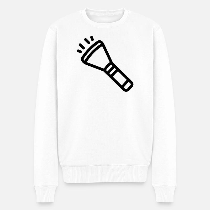 lampe torche, - Pull Premium bio Homme - blanc