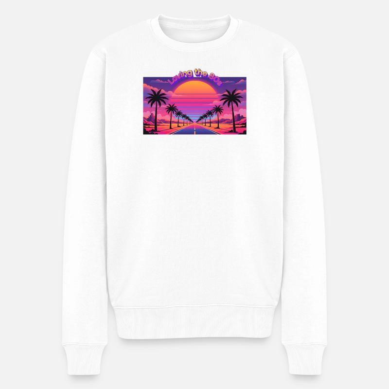 Loving the 80s - Männer Premium Bio Pullover - Weiß