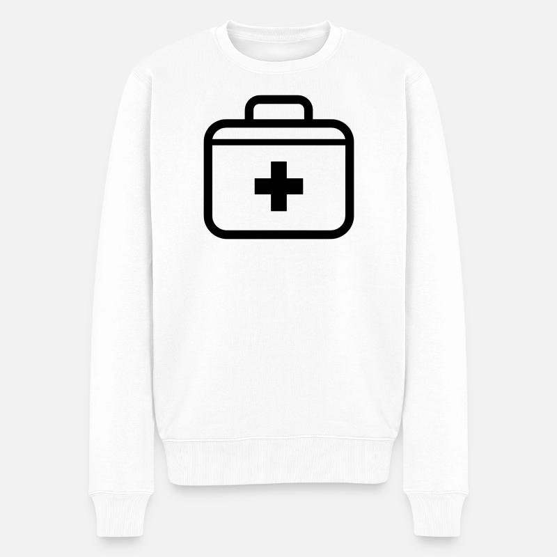 Erste-Hilfe-Set - Männer Premium Bio Pullover - Weiß