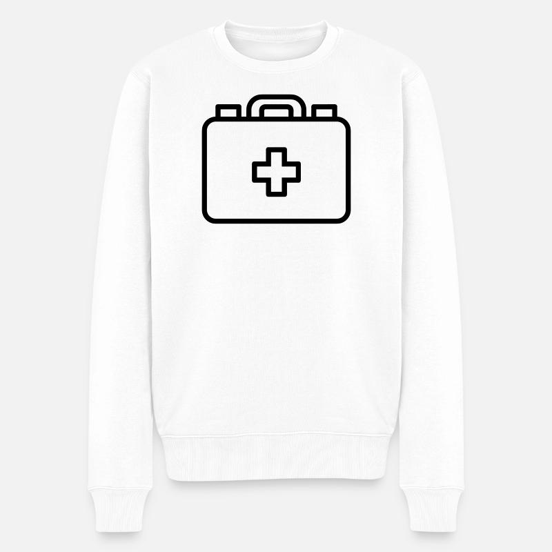 Erste-Hilfe-Set - Männer Premium Bio Pullover - Weiß