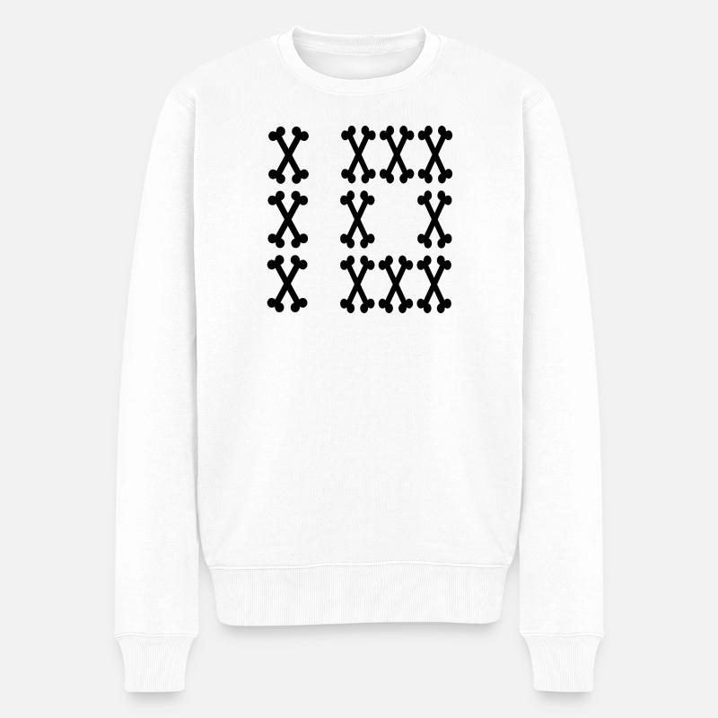 Zahl 10 Zehn Knochen - Männer Premium Bio Pullover - Weiß