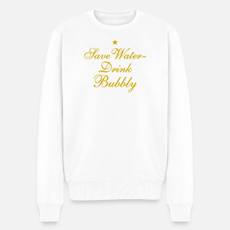 Save Water Drink Bubbly - Pull Premium bio Homme - blanc