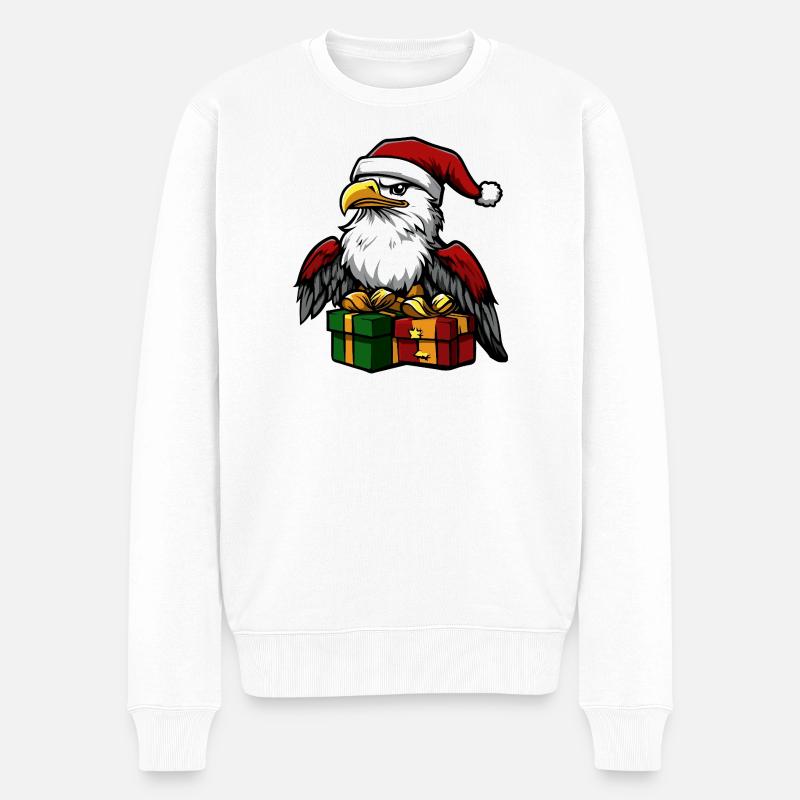 Adler Weihnachten Geschenke - Männer Premium Bio Pullover - Weiß