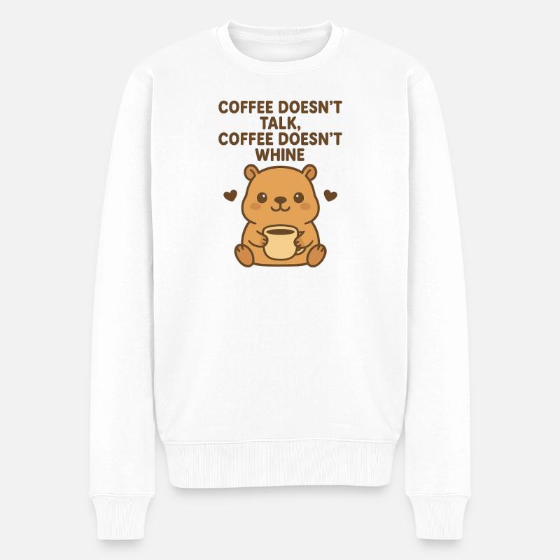 Coffee doesn't make much talk - Men's Premium Organic Jumper - white