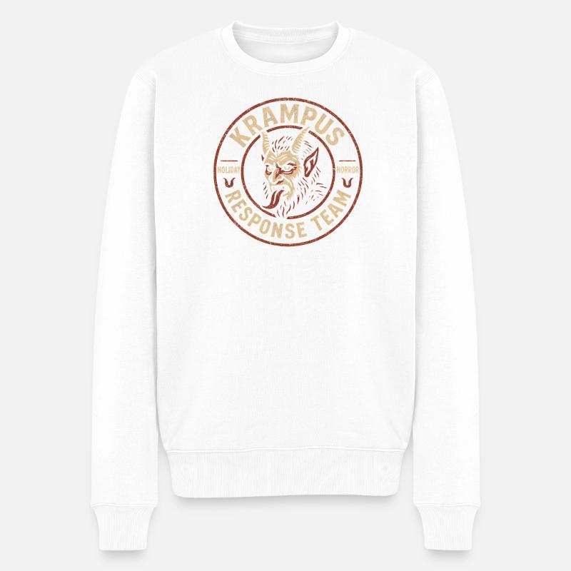 Krampus-Einsatzteam Lustiger Kryptid Krampus - Männer Premium Bio Pullover - Weiß