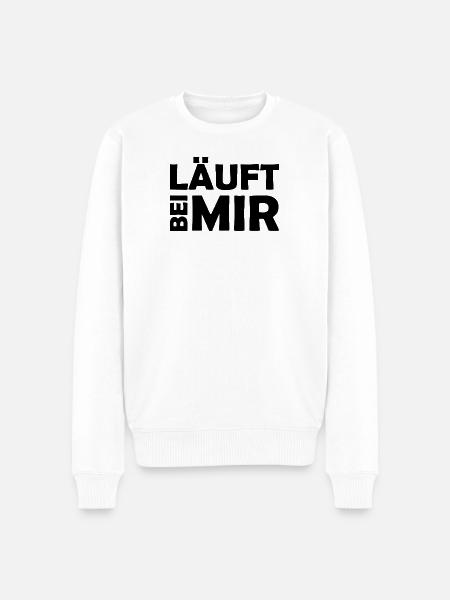 Runs with me - Cool saying - Running - Men's Premium Organic Jumper - white