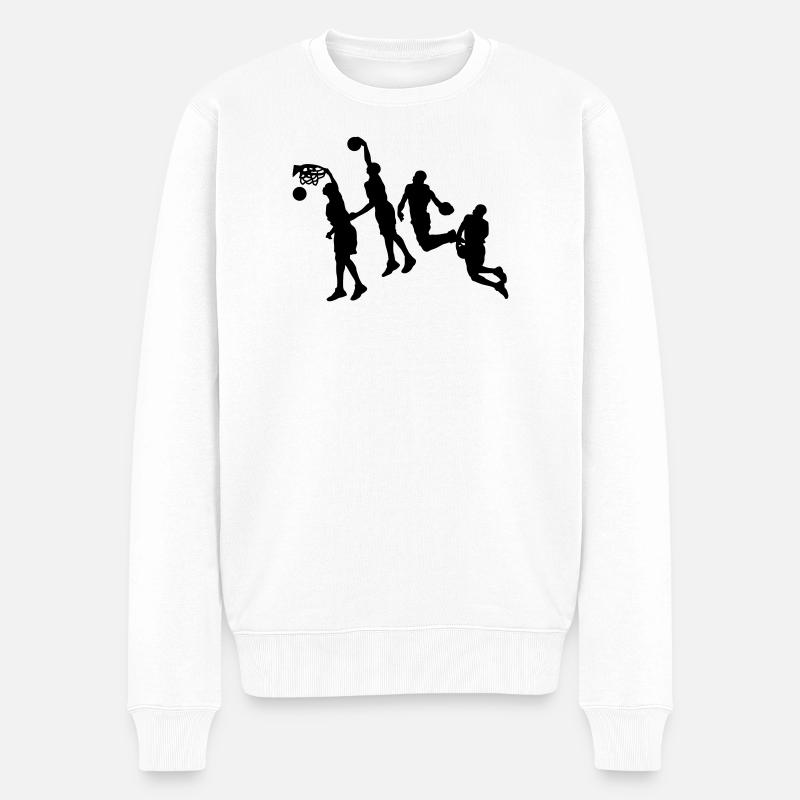 Basketball - Männer Premium Bio Pullover - Weiß