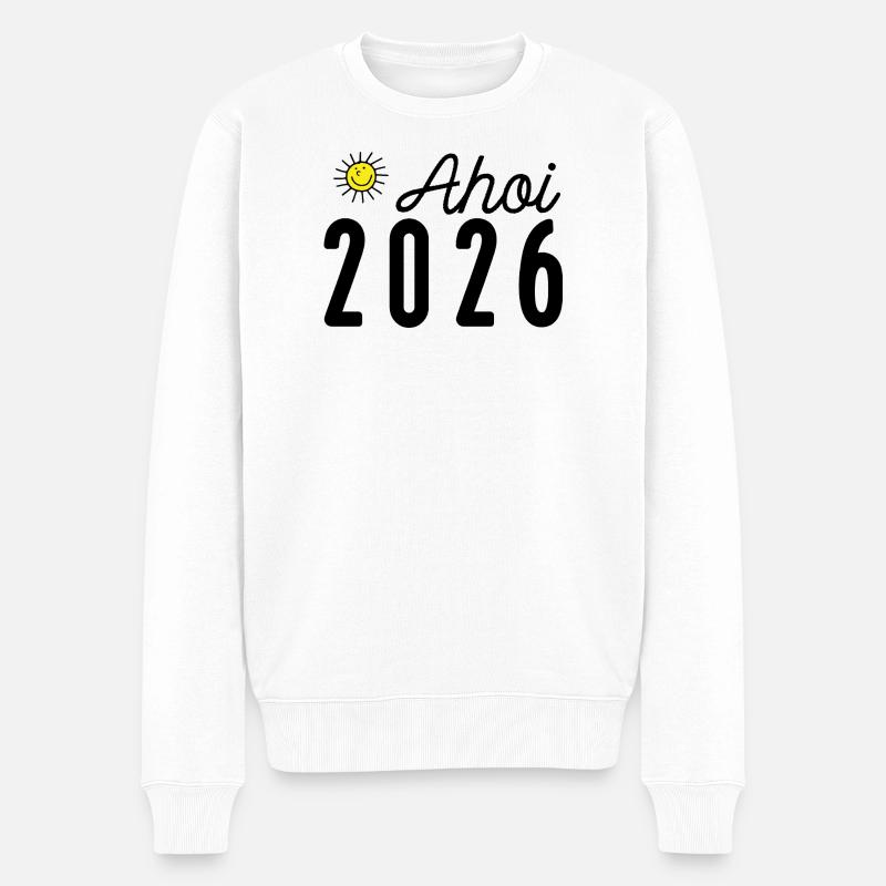 2026 - Männer Premium Bio Pullover - Weiß