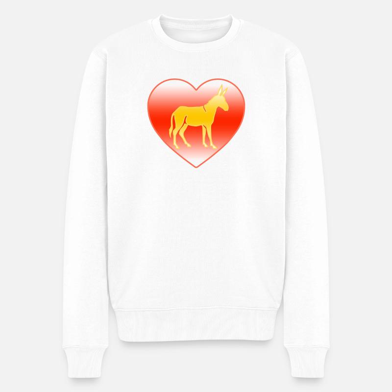 Esel - Männer Premium Bio Pullover - Weiß
