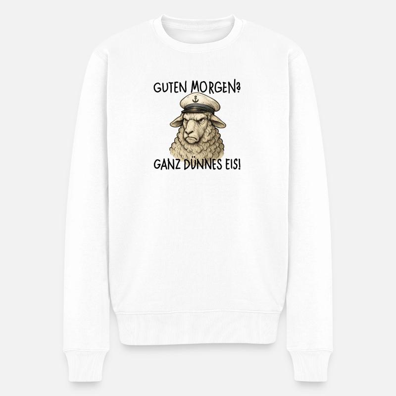 Capitaine des moutons Bonjour - Pull Premium bio Homme - blanc