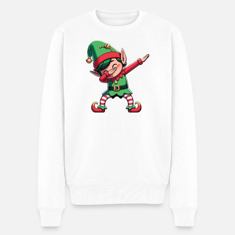Dabbing Weihnachts Elf Dab Weihnachten - Männer Premium Bio Pullover - Weiß