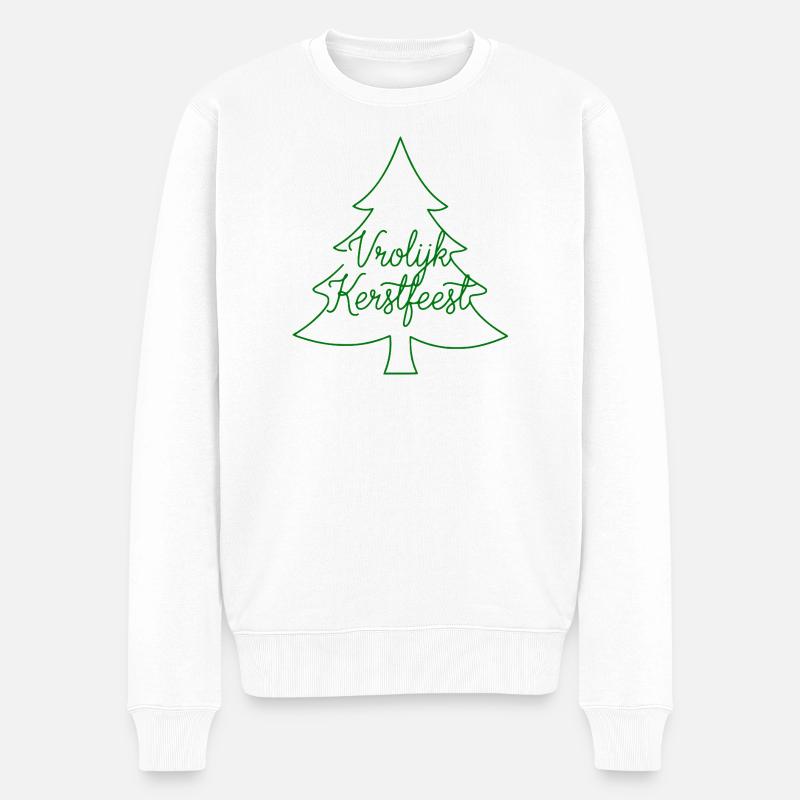 Grésillerie de Vrolijk Kerstfeest Tannenbaum holland - Pull Premium bio Homme - blanc