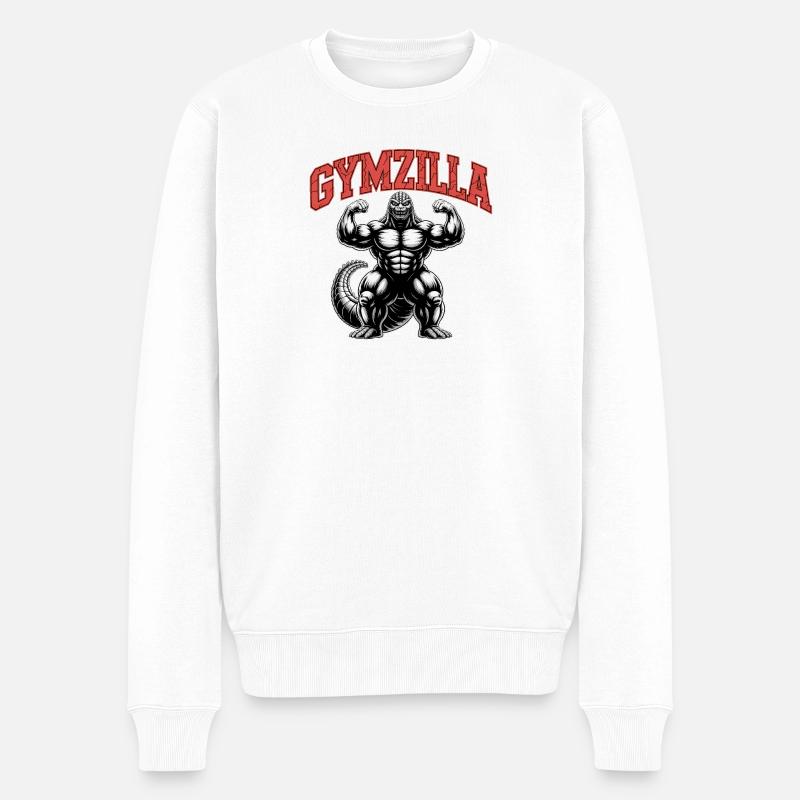 Gymzilla - Motivational Gym Quote - Männer Premium Bio Pullover - Weiß