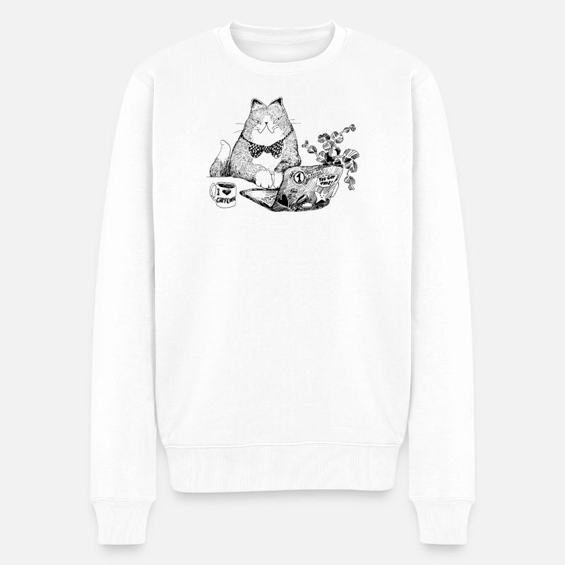 CHAT DE BUREAU - Pull Premium bio Homme - blanc