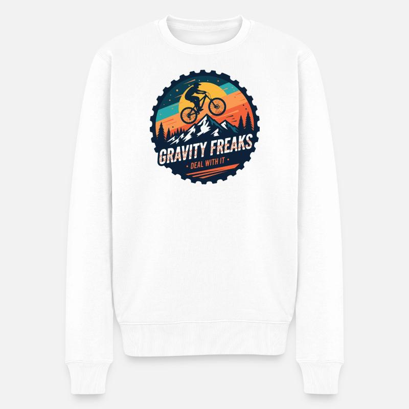 Badge Gravity Freaks VTT Sunset - Pull Premium bio Homme - blanc