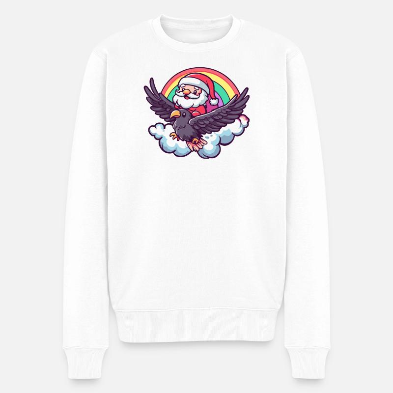 Harpyie Vogel Weihnachtsmann Weihnachten - Männer Premium Bio Pullover - Weiß