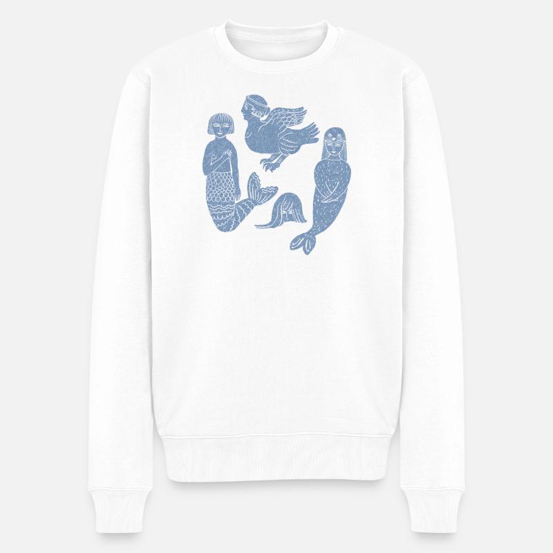 Mythologie Folk Art Collection - Männer Premium Bio Pullover - Weiß