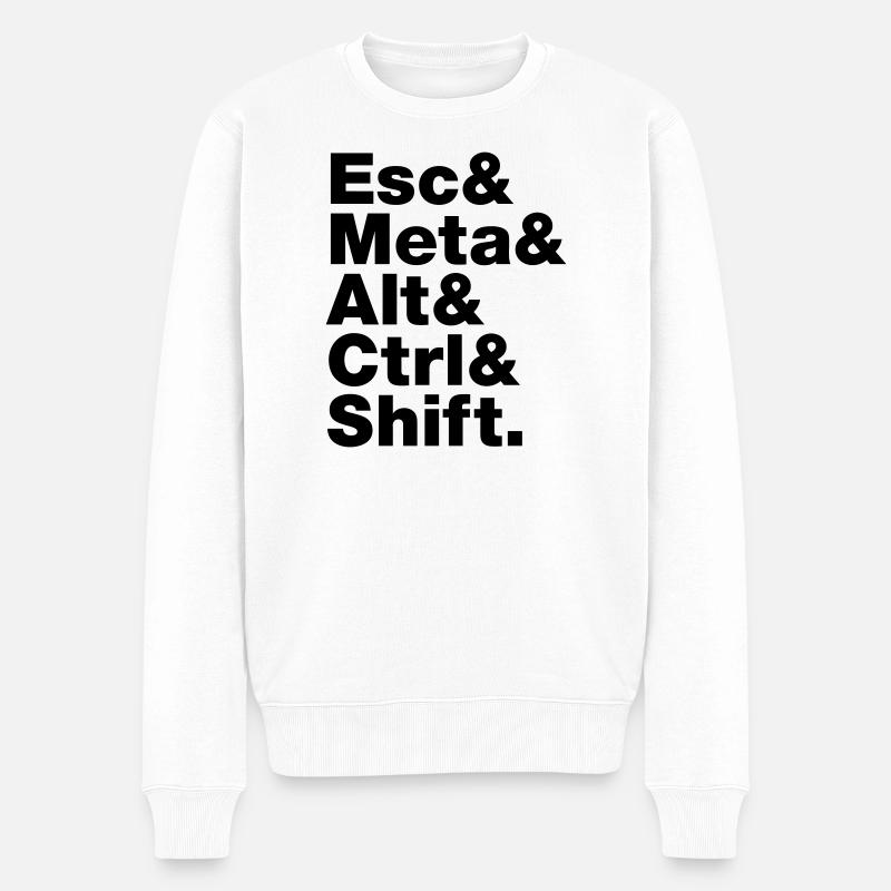 Esc & Meta & Alt & Strg & Shift - Männer Premium Bio Pullover - Weiß