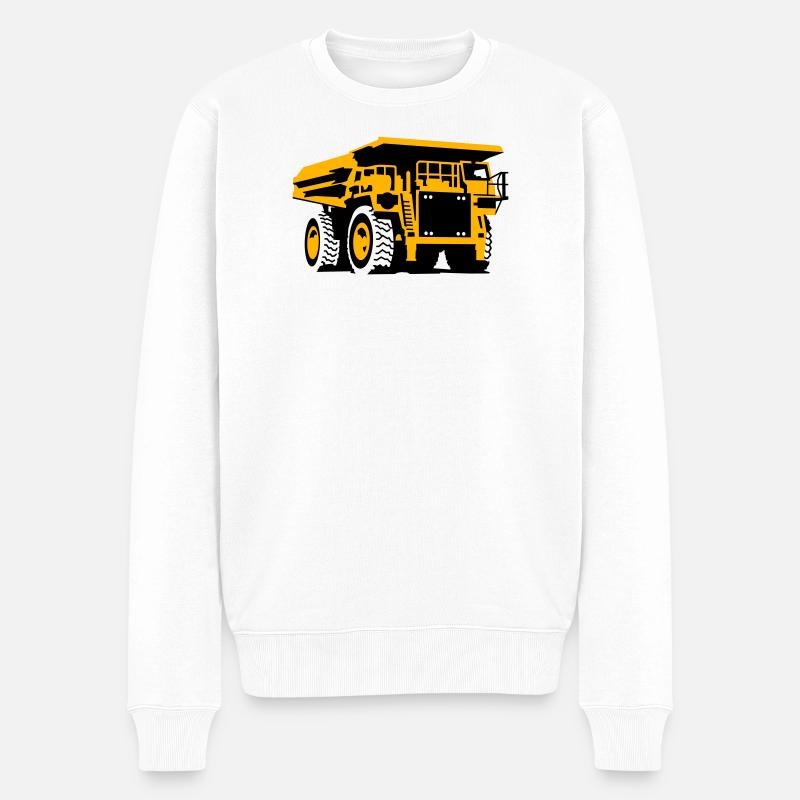 LKW - Männer Premium Bio Pullover - Weiß