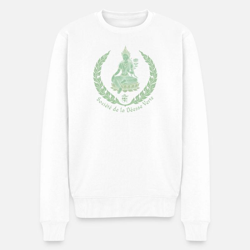 Green Tara - Männer Premium Bio Pullover - Weiß