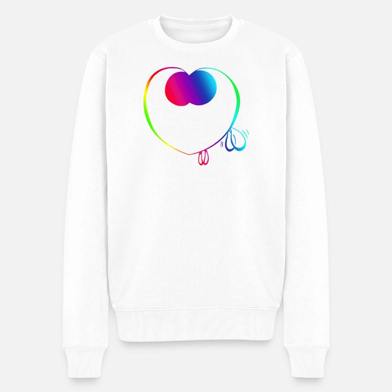 Süßer Regenbogen-Trickster - Männer Premium Bio Pullover - Weiß