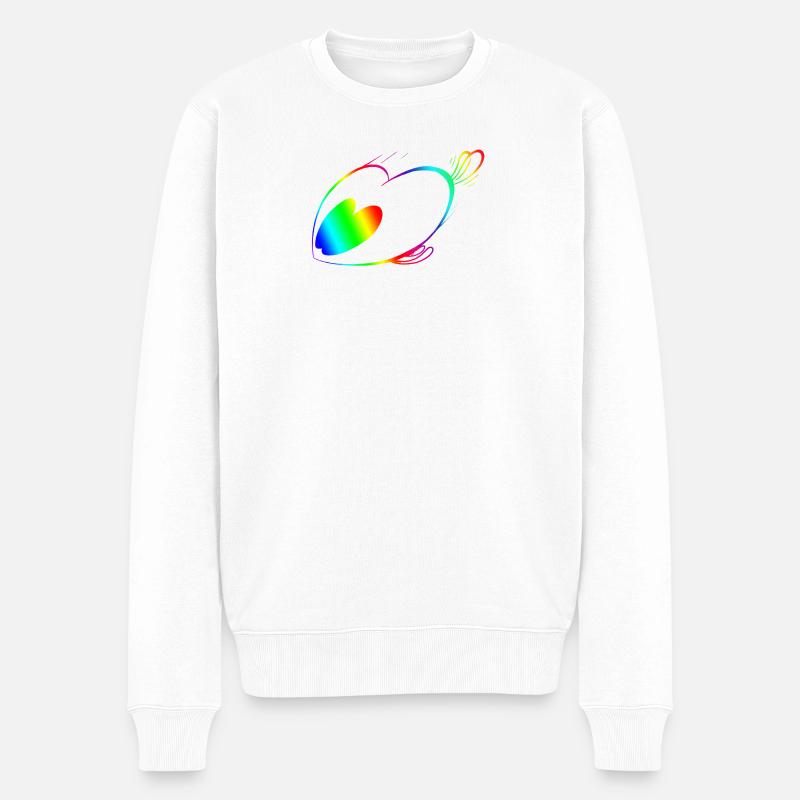 Regenbogen-Geschwindigkeitstricker - Männer Premium Bio Pullover - Weiß