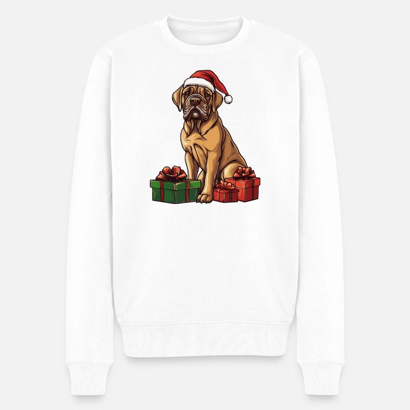 Mastiff Hund Weihnachten Geschenke - Männer Premium Bio Pullover - Weiß