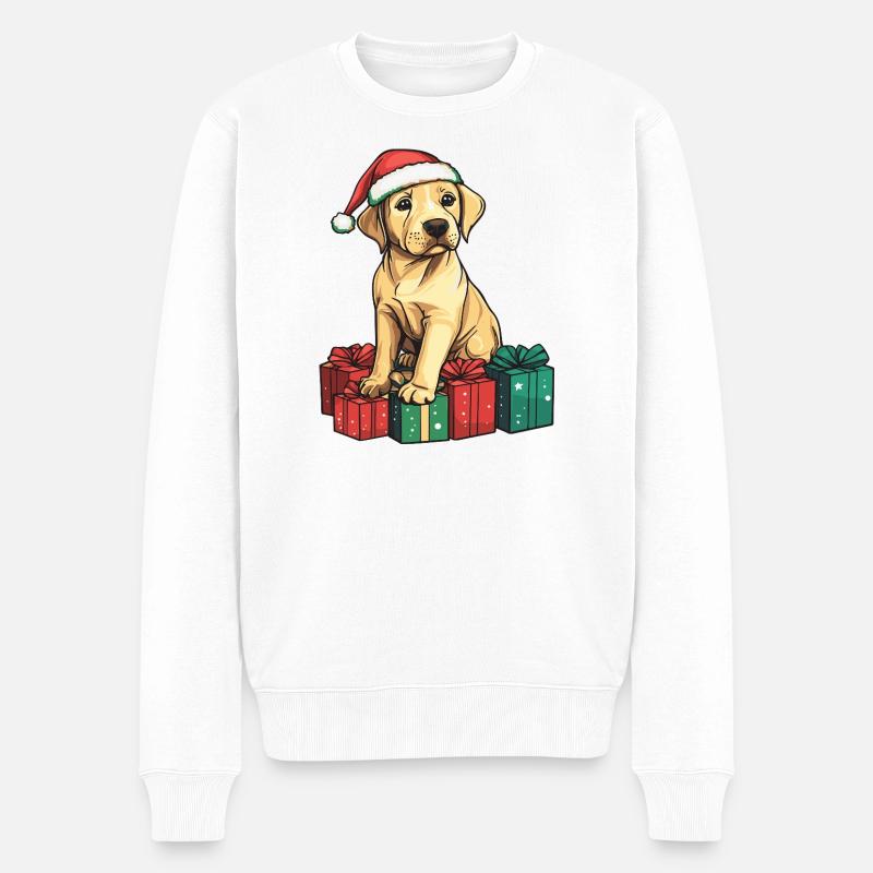 Labrador Hund Weihnachten Geschenke - Männer Premium Bio Pullover - Weiß