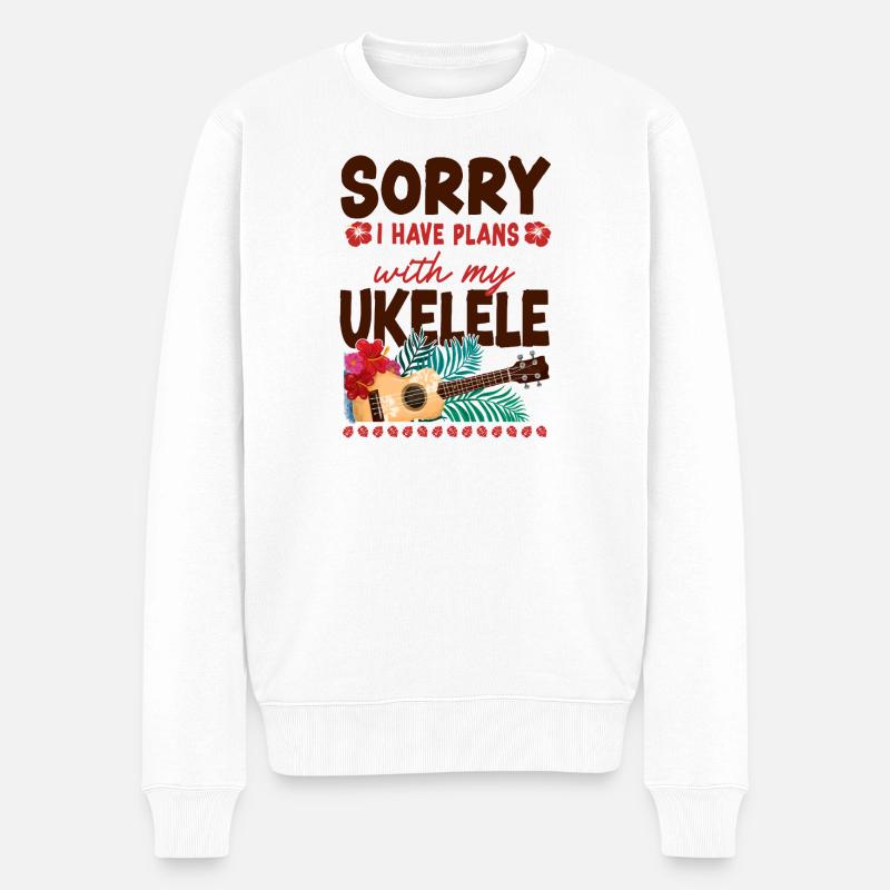 ukulélé hawaïen ukélé, désolé, j’ai - Pull Premium bio Homme - blanc
