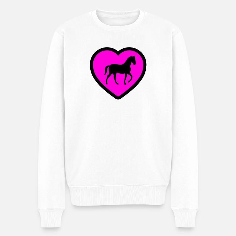 Chevaux - Pull Premium bio Homme - blanc