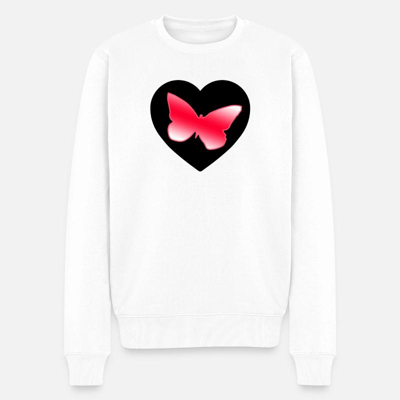 Schmetterlinge - Männer Premium Bio Pullover - Weiß