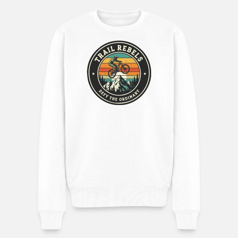 Trail Rebels Mountain Biker Rétro - Pull Premium bio Homme - blanc