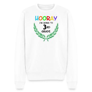 Hurra, ich gehe in die dritte Klasse** - Männer Premium Bio Pullover - Weiß - Vorne - Thijin (182cm)