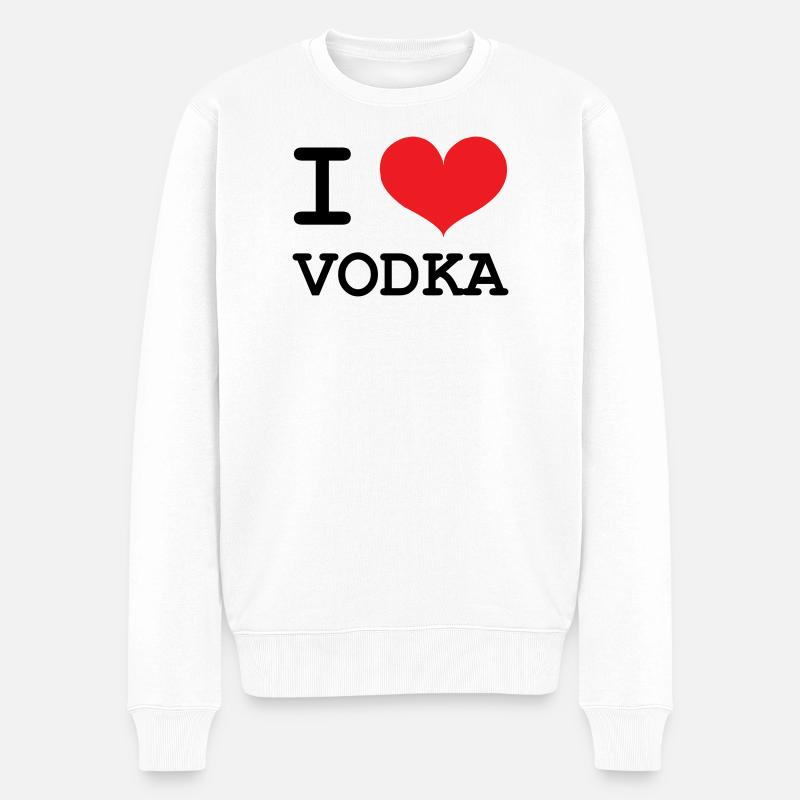 I Love Vodka - Alcool - Pull Premium bio Homme - blanc