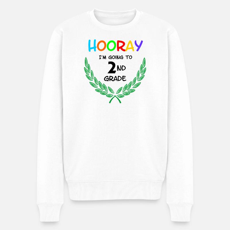 Hourra, je vais en CE1** - Pull Premium bio Homme - blanc