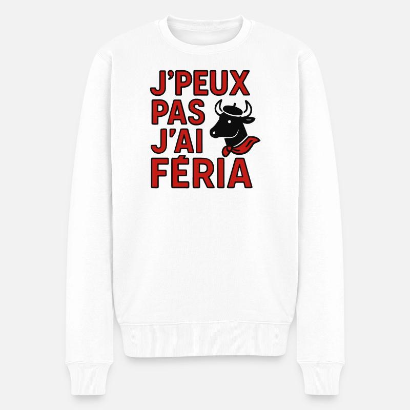 Ich kann nicht, Feria - Männer Premium Bio Pullover - Weiß