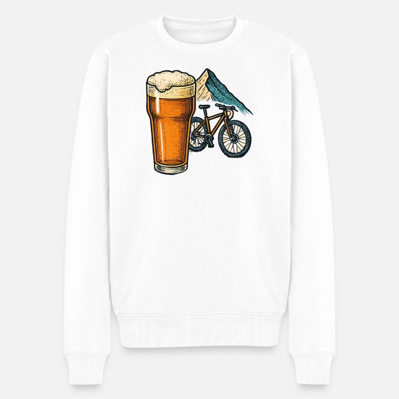 Bierfahrt auf Alpenpfad - Männer Premium Bio Pullover - Weiß