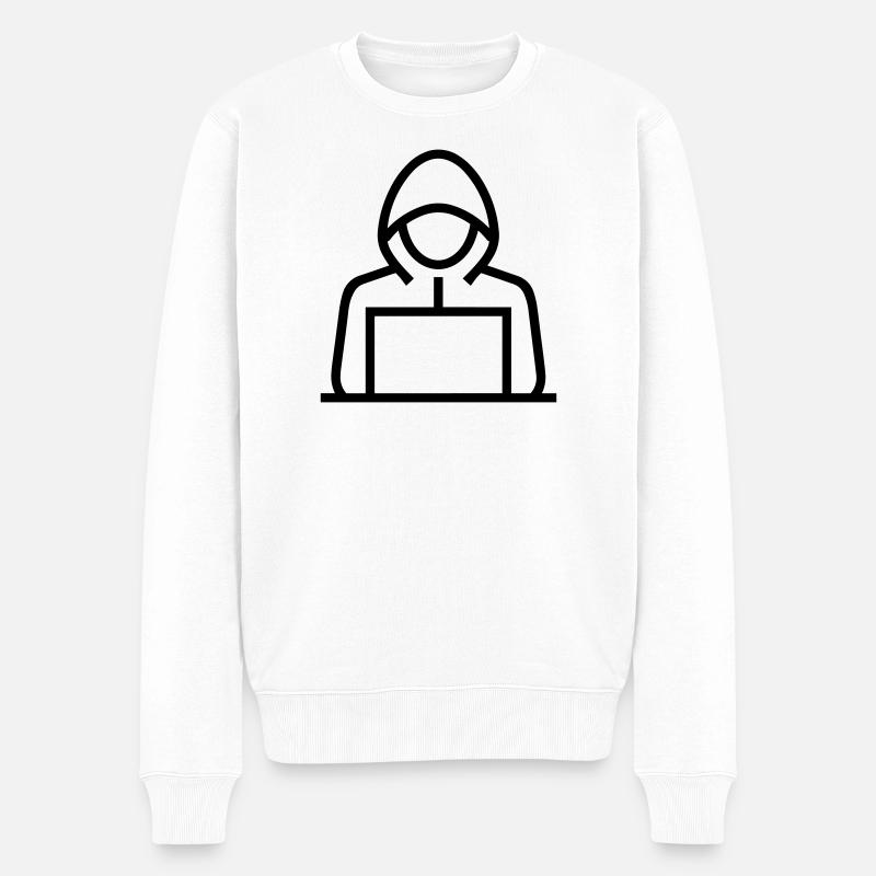 Hacker - Männer Premium Bio Pullover - Weiß